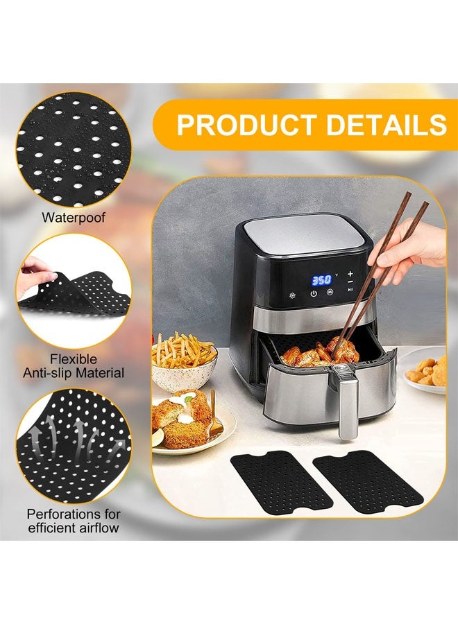 2PCS Silicone Air Fryer Liners, Square Reusable Silicone Mats, Non Stick Air Fryer Mats for Baking, Steaming, Cooking - Image 3